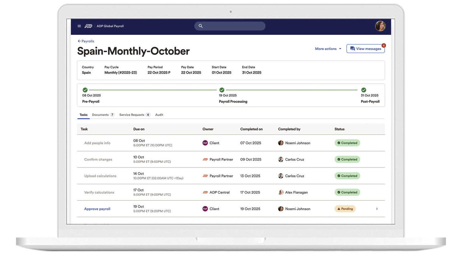 ADP® Celergo Payroll-dashboard 2.0